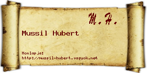Mussil Hubert névjegykártya